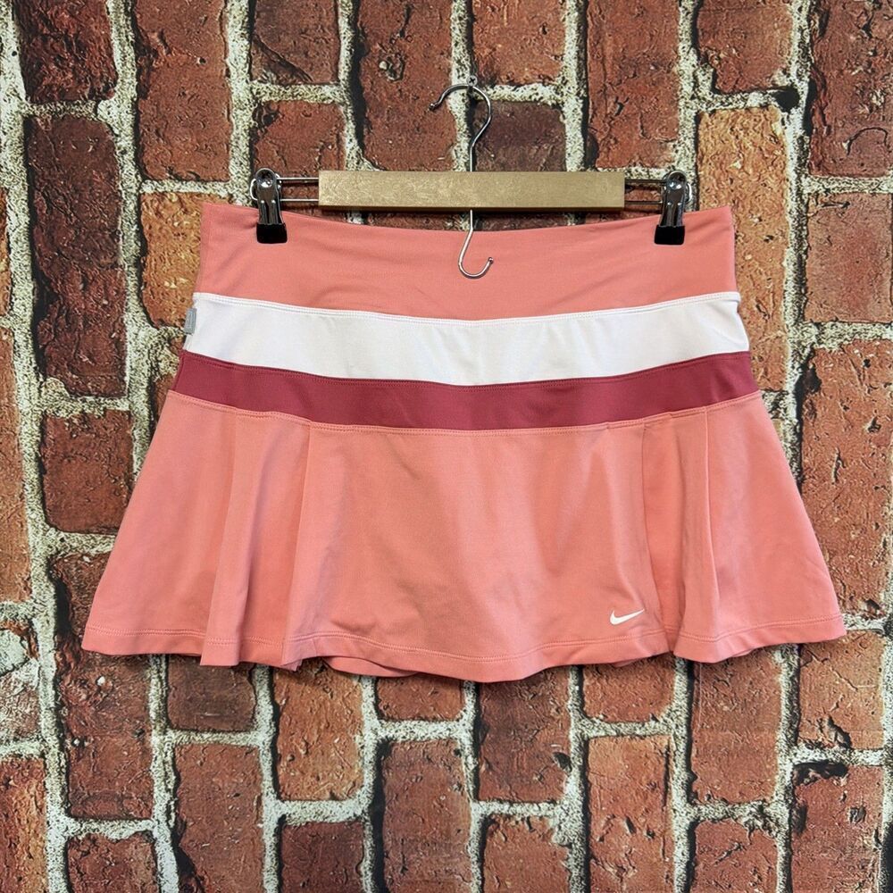 Nike Skort Womens Large Pink Dri-FIT Tennis Athletic Built In Shorts